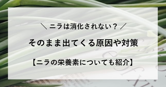 ニラ 消化 されない